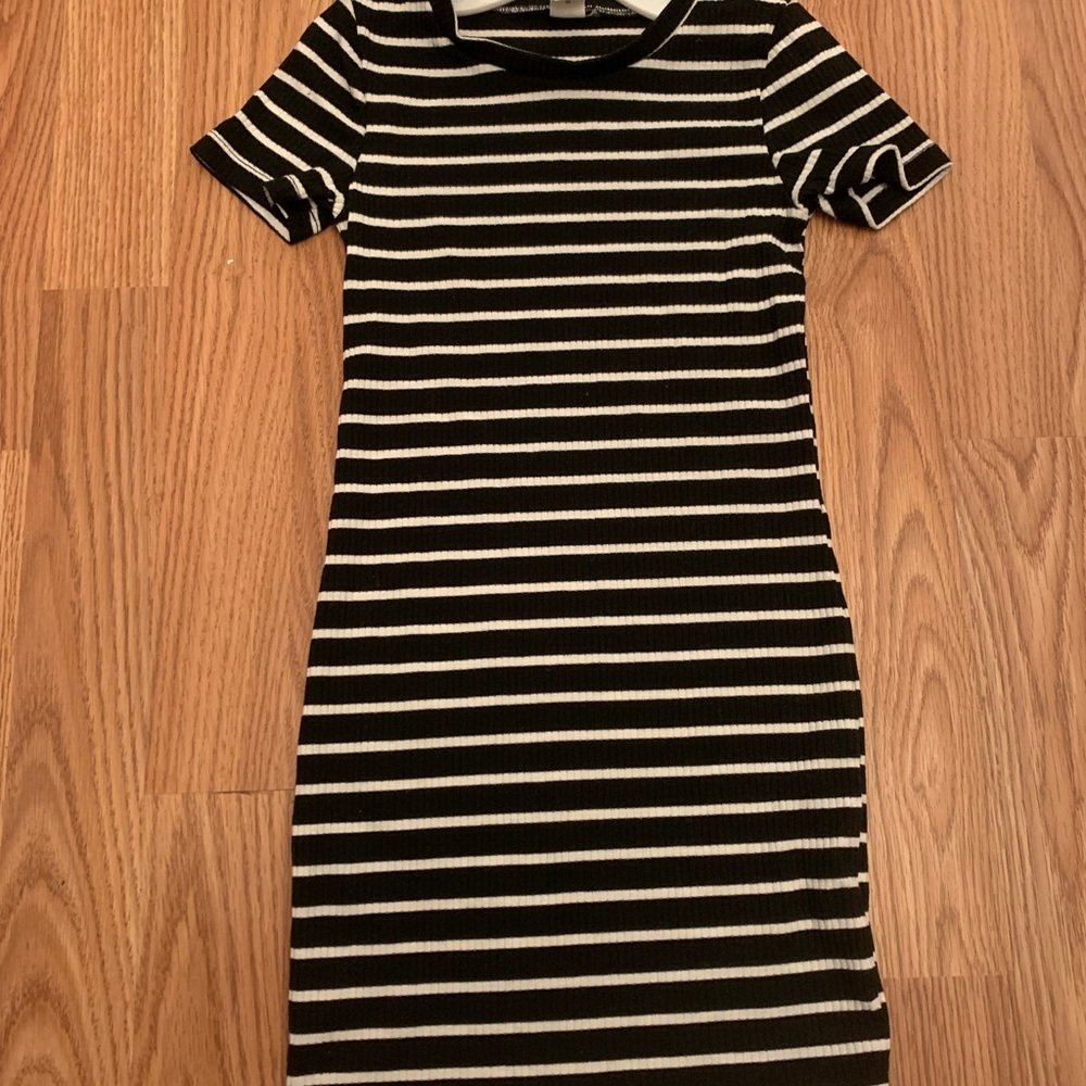 Striped Black and White Women's Dress